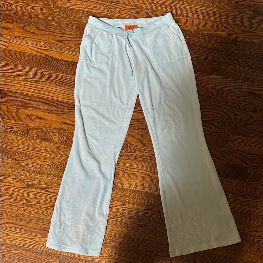 Juicy Couture Sky Blue Lounge Pants Small vintage 2000s y2k flared leg pockets